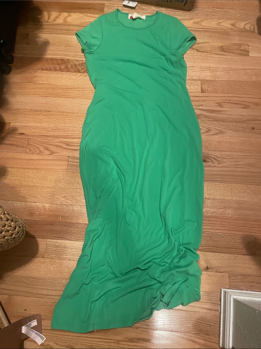 Free People Emerald Green Short-Sleeve Maxi Dress